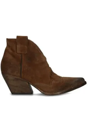 Elena Iachi Cowboy Boots, female, , 7 UK, Vintage Cognac Suede Cowboy Boots