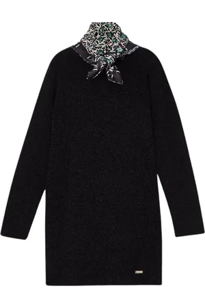 Liu Jo Striped Knit Dress + Floral Scarf