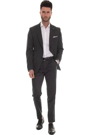 PAOLONI Single Breasted Suits, male, , 2XL, Slim Fit Wool Suit with 2 Buttons
