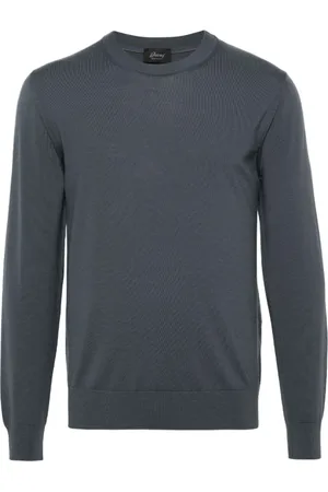 BRIONI Round-neck Knitwear, male, , XL, Serious Grey Wool Jumper