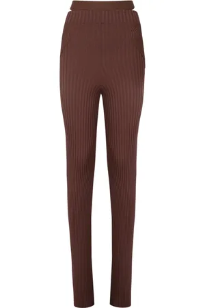 ANDREA ADAMO Leggings, female, , S, Ribbed knit slim trousers