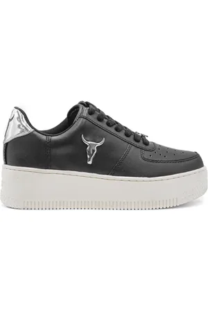 Windsor Sneakers, female, , 7 UK, Leather Women`s Trainers with Logo - Size 39