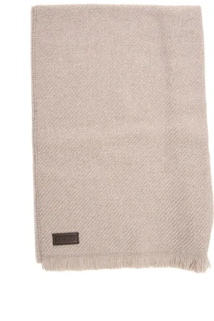 CANALI Classic Wool Scarf with Diagonal Print