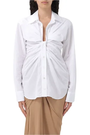 ERIKA CAVALLINI Poplin Shirt with Front Knot Detail