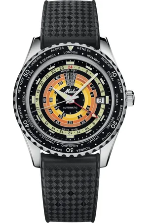MIDO Ocean Star Decompression Worldtimer - Automatic - Dial - Steel Case - 40.50mm - 20 bar - Sapphire Glass - Rubber Strap - - Steel Clasp