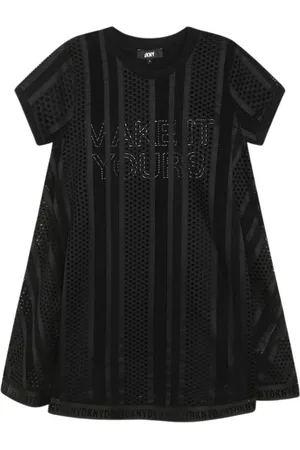 DKNY Short Sleeve Mesh Effect 2 in 1 Dress