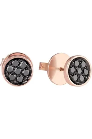 CHANTECLER Earrings, female, , ONE SIZE, Rose Gold Earrings with Black Diamonds