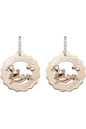 CHANTECLER Earrings, female, , ONE SIZE, Logo Earrings in Gold with Diamond