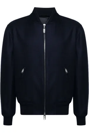 BRIONI Bomber Jackets, male, , M, Navy Twill Bomber Jacket
