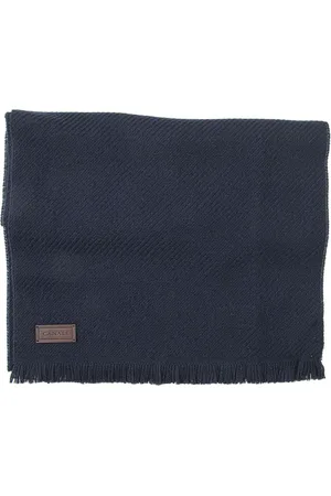 CANALI Classic Wool Scarf with Diagonal Print