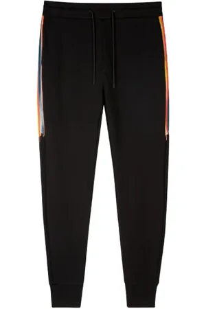 Paul Smith Sweatpants, male, , L, Loop Cotton Joggers with Painted Stripe Print