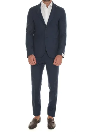 PAOLONI Single Breasted Suits, male, , 2XL, 2 Button Suit, Unlined, Patch Pockets