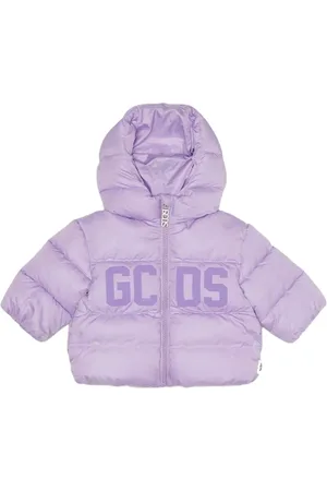 GCDS Padded Hooded Jacket in Solid Color
