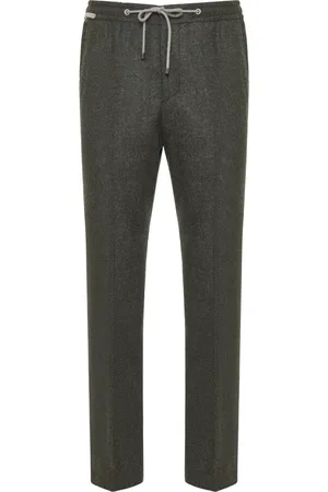 corneliani Straight Trousers, male, , L, Super 100 Drawstring Wool Trousers