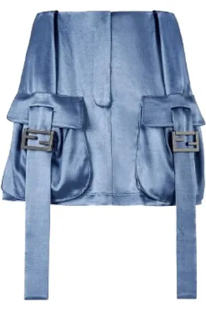 Fendi Short Skirts, female, , S, Satin Cargo Mini Skirt