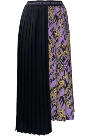 VERSACE Lilac Pleated Asymmetric Skirt - Size 42