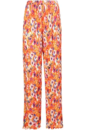 Msgm Wide Trousers, female, , XS, Floral Print Wide Trousers