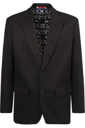 VALENTINO Blazers, male, , S, Single-breasted wool blend blazer jacket