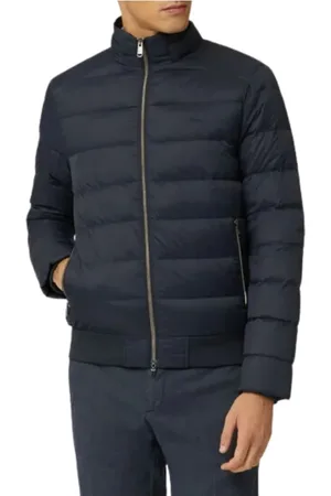 HARMONT&BLAINE Navy Logo Ribbed Bomber