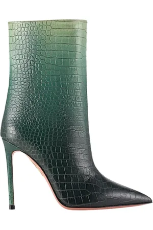 Aquazzura Crocodile Gradient Heel Boots