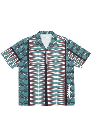 Universal Works Casual Shirts, male, , S, Freedom print cotton Road Trip shirt