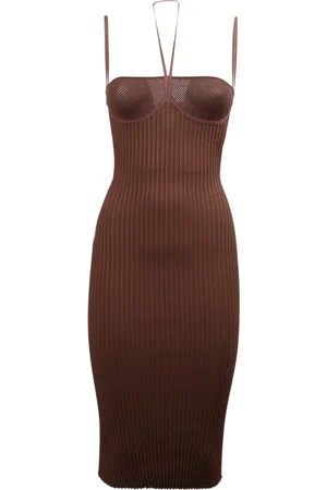 ANDREA ADAMO Knitted Dresses, female, , XS, Ribbed knit midi dress