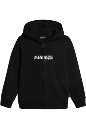 Napapijri Sweatshirts, unisex, , 16 Y, Hooded Full Zip Sweatshirt with Logo Print