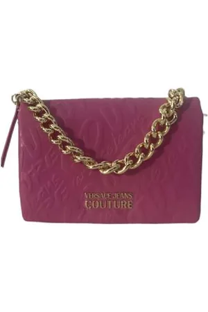 VERSACE Rosa Women`s Bag with All Over Logo Lettering