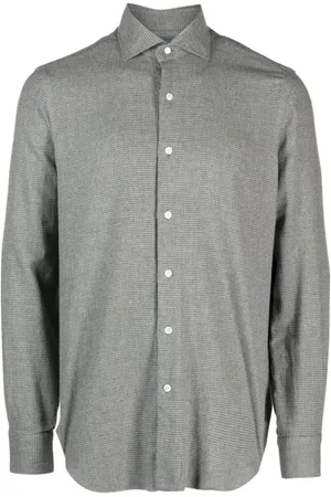 BARBA Micro-pattern cotton shirt