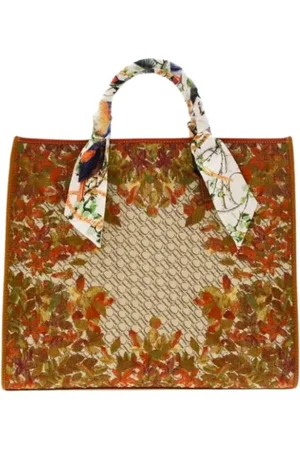 Carolina Herrera Tote Bags, female, , ONE SIZE, Chic Shopping Bag with Central Park Canvas and Suede Sides