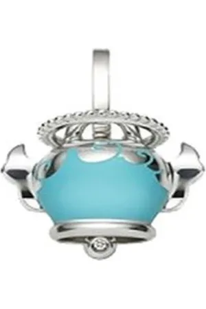 CHANTECLER Jewellery, female, , ONE SIZE, Bell Charm Pendant - Silver, White Diamond, Enamel