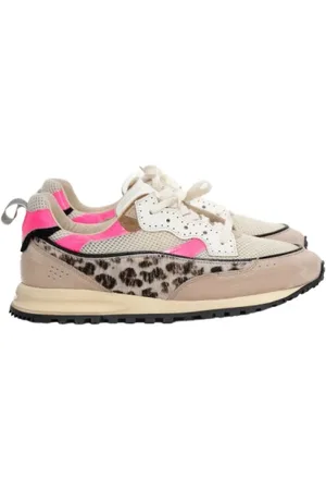Hidnander Retro Leopard Pink Running Shoes