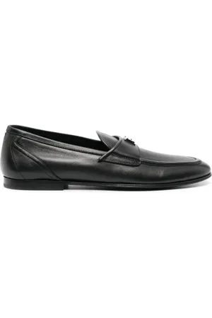 Dolce & Gabbana Leather Logo Plaque Loafers