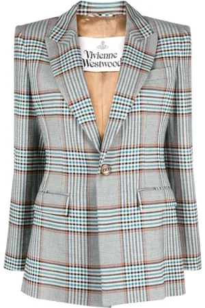 Vivienne Westwood Blazers, female, , S, Checked Single-Breasted Blazer