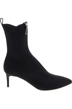 Moschino Logo Label Pointed Ankle Boots