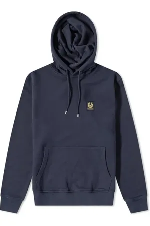 Belstaff Dark Ink Cotton Hoodie with Phoenix Patch