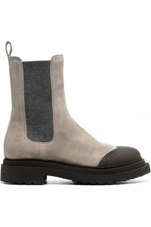 Brunello Cucinelli Chelsea Boots, female, , 6 UK, Grey Suede Ankle Boots