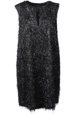 Fabiana Filippi Metallic Fringed V-Neck Dress