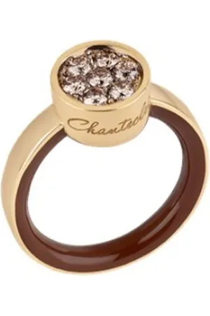 CHANTECLER Womens Ring with Diamonds and Caramel Enamel