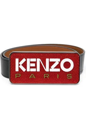 Kenzo Belts, male, , 90 CM, Logo Plaque Leather Belt