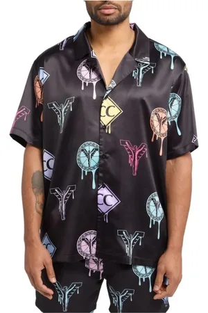 Carlo Colucci Short Sleeve Shirts, male, , S, Logo Print Shirt for Men in