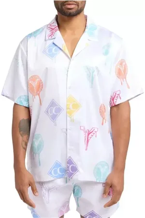 Carlo Colucci Short Sleeve Shirts, male, , S, Logo Print Shirt for Men