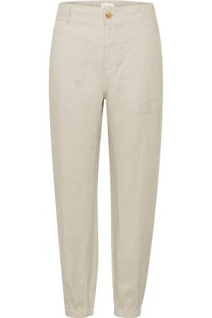 Part Two Slim-fit Trousers, female, , 3XL, French Oak Linen Trousers