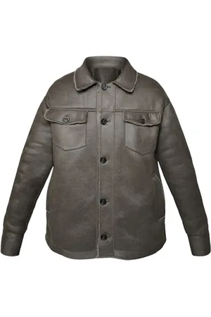 Oakwood Leather Jackets, male, , XL, Men Leather Jacket with Lambskin in Dark Khaki