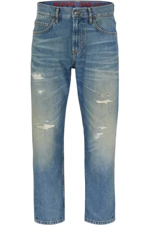 HUGO BOSS Straight Jeans, male, , W34, Vintage Wash Cropped Jeans