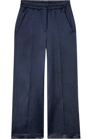 Luisa Cerano Cropped Trousers, female, , S, Wideleg Linen-Mix Trousers