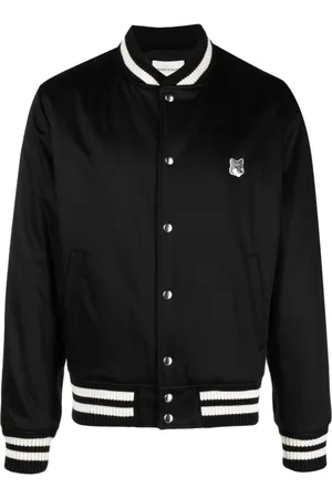 Maison Kitsuné Bomber Jackets, male, , XS, Grey Fox Head Patch Jacket