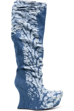 Masha Popova Distressed Denim Boots