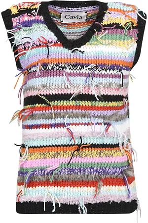Cavia V-neck Knitwear, female, , S, MultiColour V-Neck Wool Vest