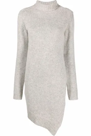 Jil Sander Knitted Dresses, female, , S, Knitted Dress with Asymmetric Roll Neck